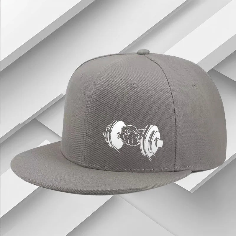 Dumbbell Fist Print Street Style Snapback Cap