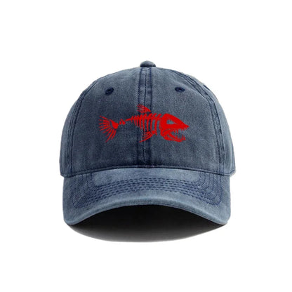 Fishbone Distressed Dad Baseball Cap