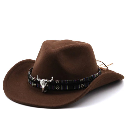 Retro Western Wool Jazz Style Bucket Hat