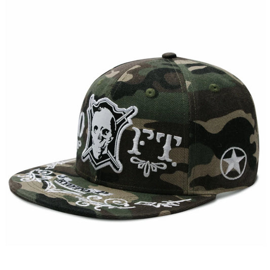 Camouflage Skull Hip Hop Snapback Cap