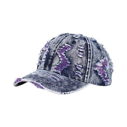 Retro Frayed Denim Adjustable Distressed Baseball Cap