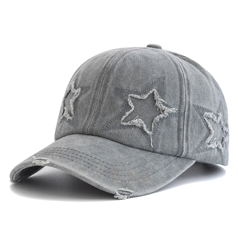 Women's Star Design Washed Cotton Dad Hat
