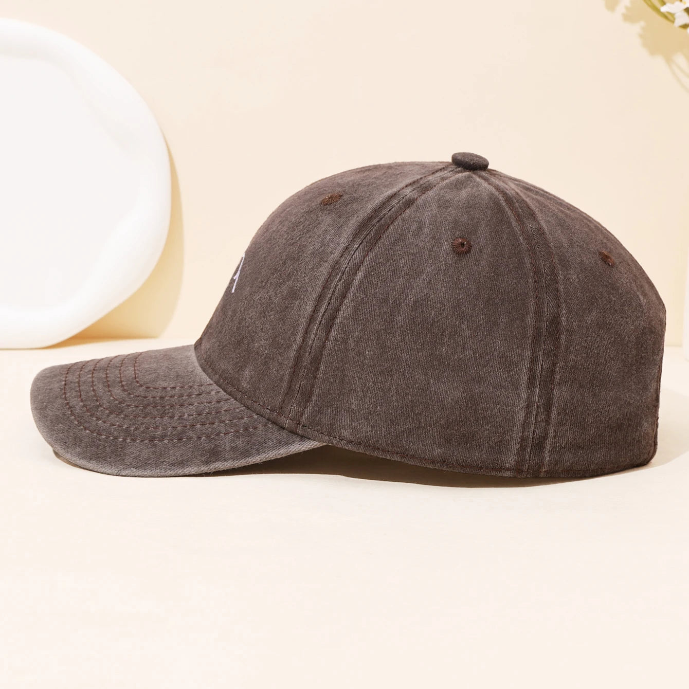 Retro Washed Mountain Embroidered Duckbill Cap