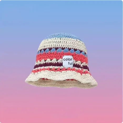 New Japanese Contrasting Color Sweet Bucket Hat