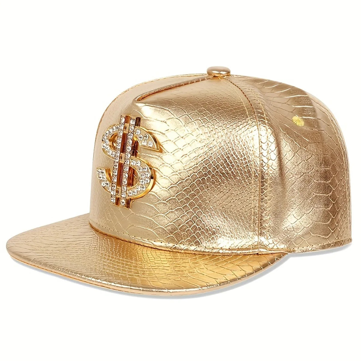 Crocodile Metal Label Flat Brim Hip Hop Cap