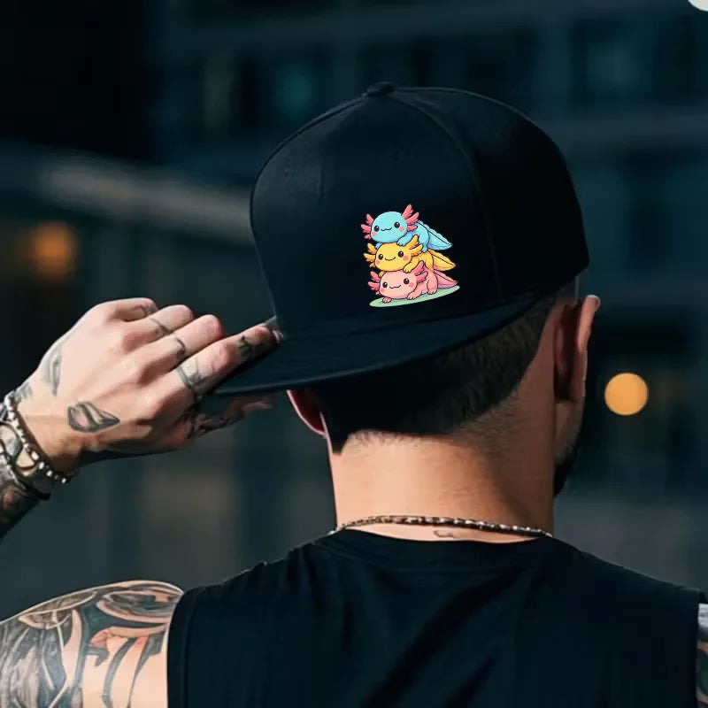 Cute Axolotl Stack Graphic Snapback Cap
