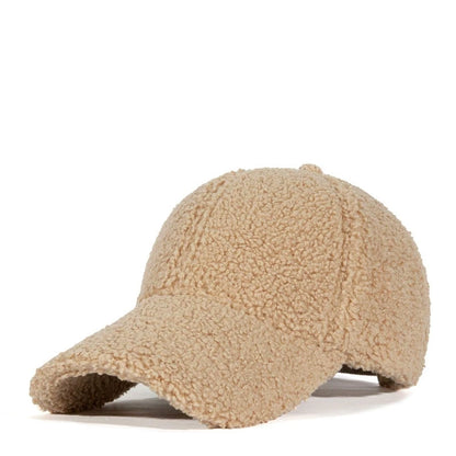 M Label Lamb Wool Baseball Cap