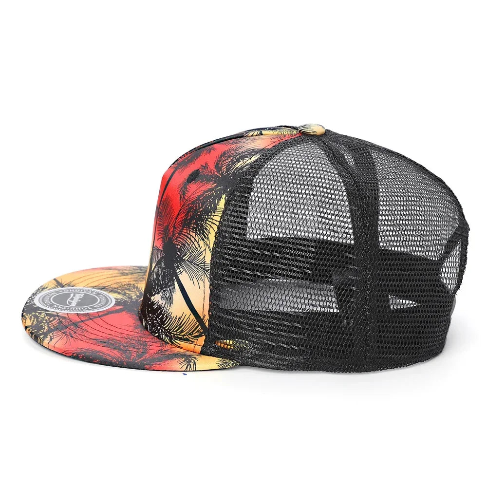 Hawaiian Coconut Tree Quick Dry Snapback Cap