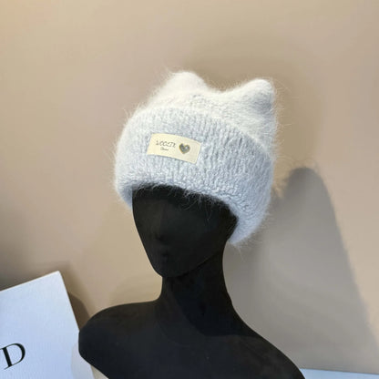 Wool Knit Winter Cat Ear Beanie