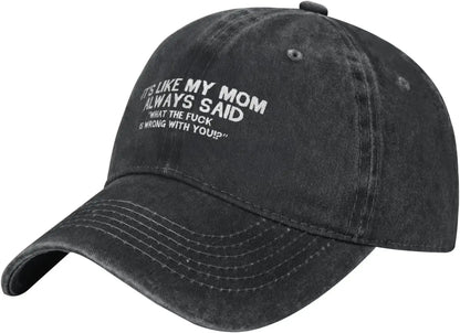Funny Mom Said Graphic Distressed Cotton Baseball Cap