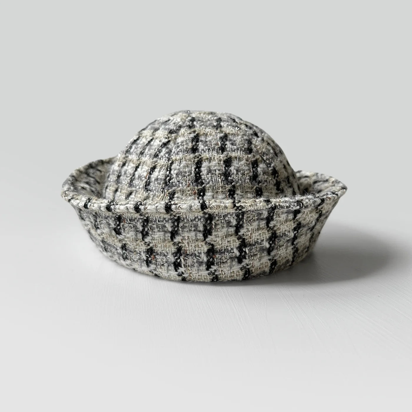 Plaid Turned-Brim Bucket Hat