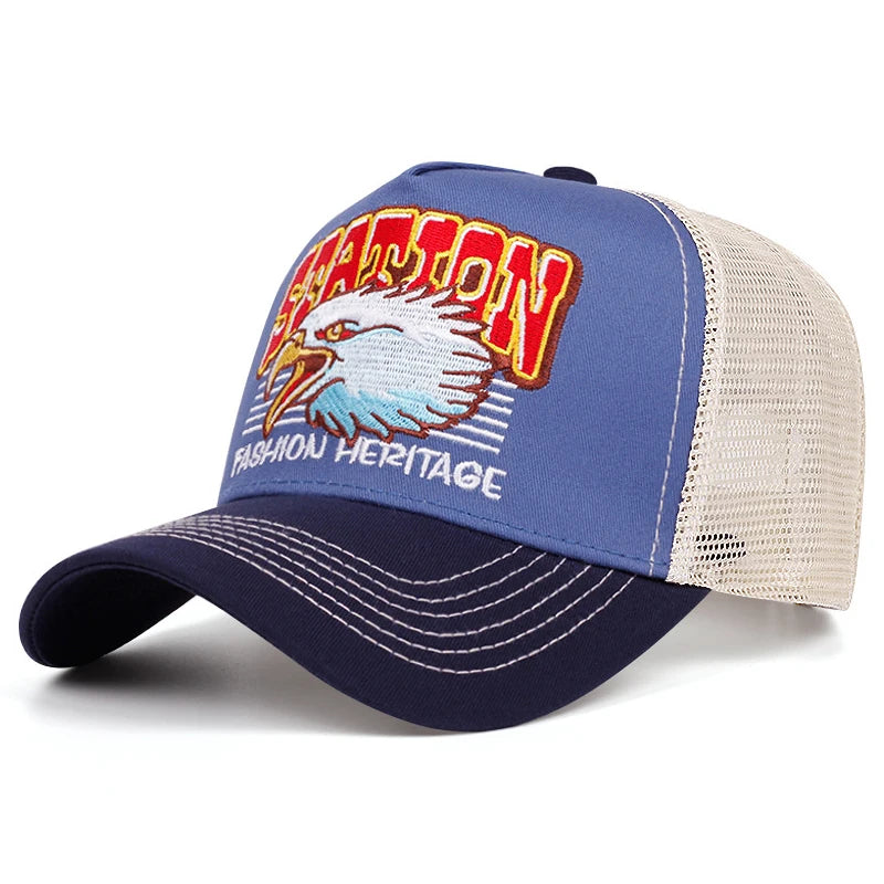 Station Eagle Head Mesh Hip Hop Baseball Cap
