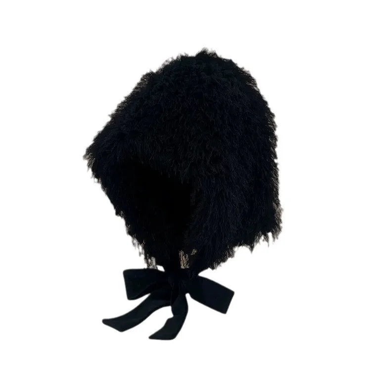 Women's Glitter Plush Knitted Bucket Hat