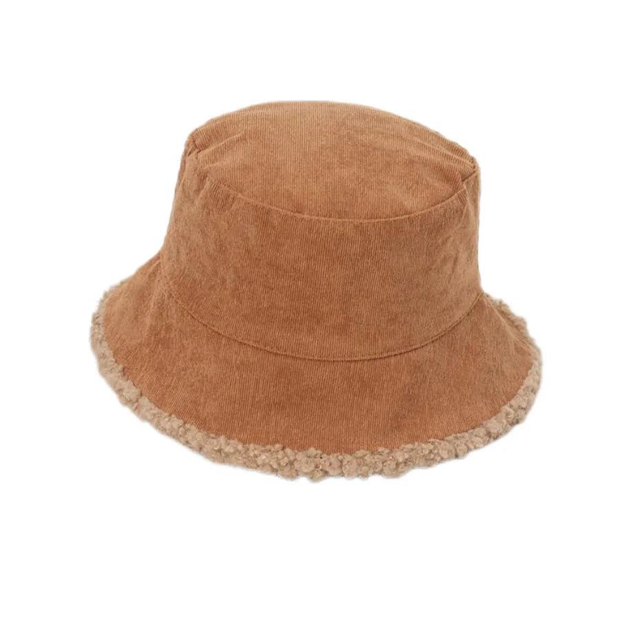 Children Double Sided Lamb Wool Bucket Hat