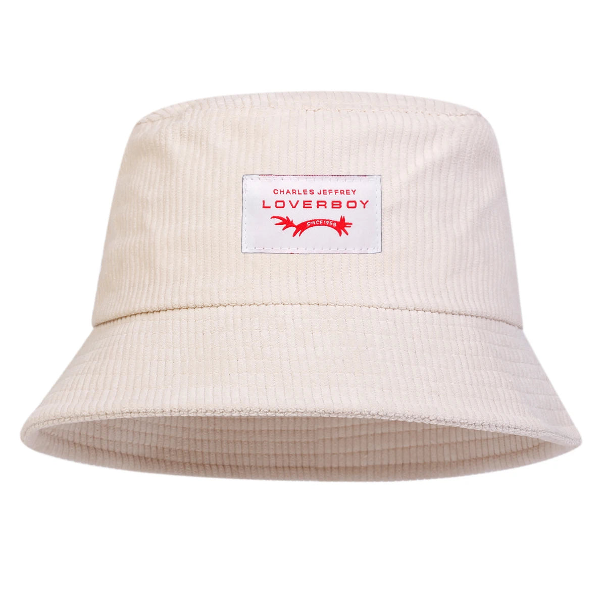 Unisex LOVERBOY Sewing Label Personality Corduroy Bucket Hats