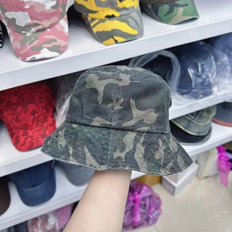 Japanese Washed Camouflage Outdoor Bucket Hat