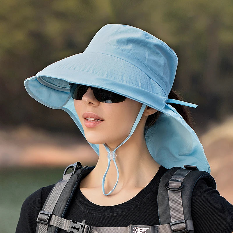 European American Wide Brim Sun Bucket Hat