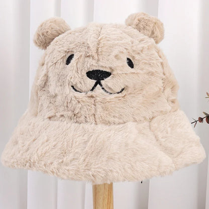 Cute Bear Plush Winter Bucket Hat