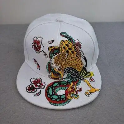 5 Panel 3D Animal Embroidery Snapback Cap