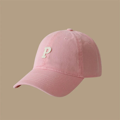 Unisex Letter P Embroidered Baseball Cap