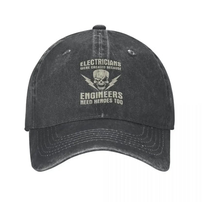 Electrician Hero Engineer Funny Distressed Baseball Cap