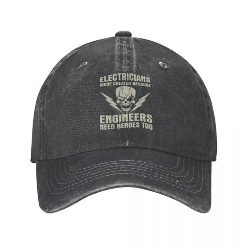 Electrician Hero Engineer Funny Distressed Baseball Cap