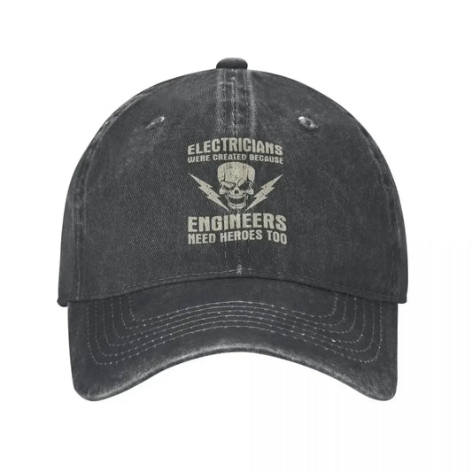 Electrician Hero Engineer Funny Distressed Baseball Cap