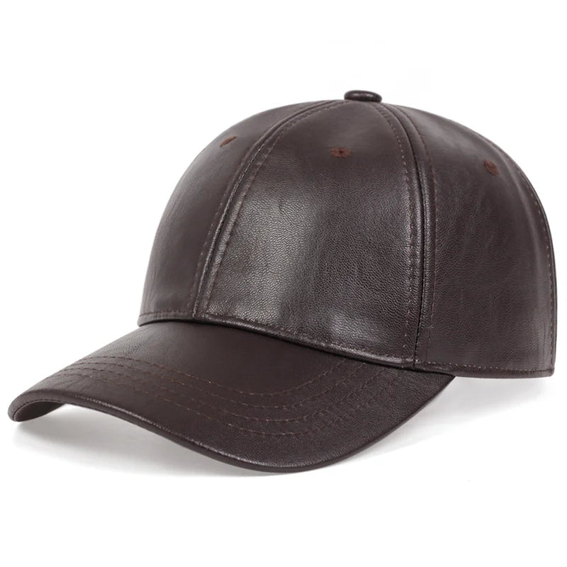 PU Leather Hip Hop Adjustable Baseball Cap