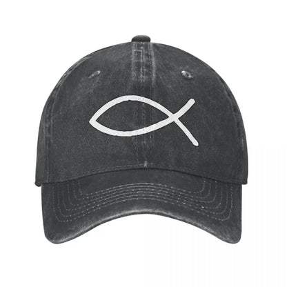 Jesus Fish Ichthys Vintage Christian Baseball Cap