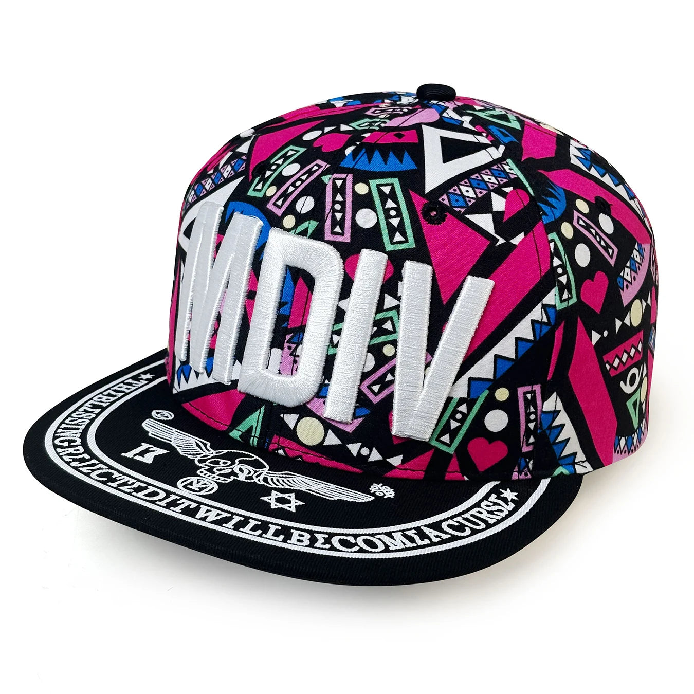 Mdiv Embroidered Flat Brimmed Baseball Hat