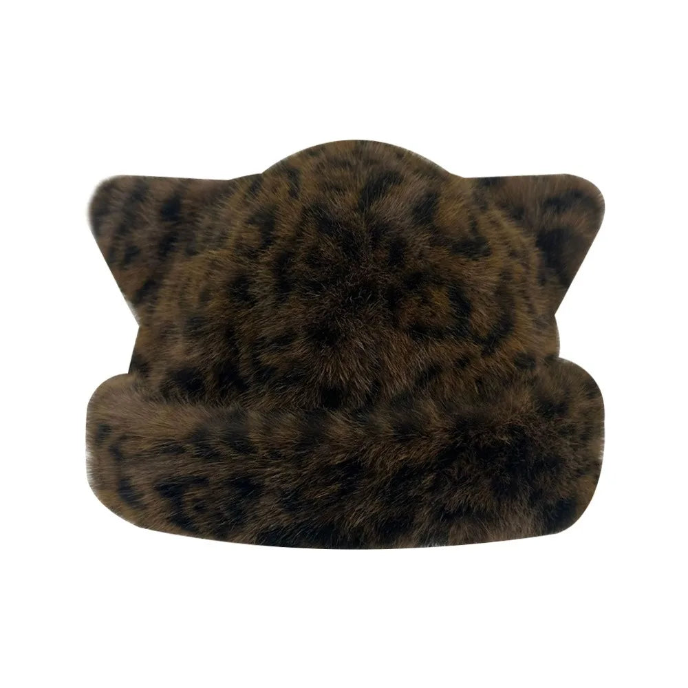 Cute Ears Fluffy Winter Bucket Hat