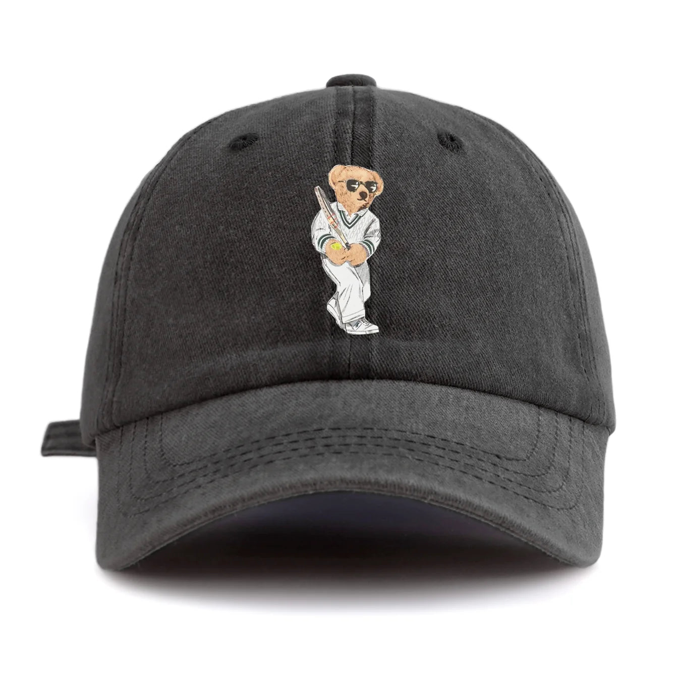 Minimalist Bear Print Retro Baseball Cap