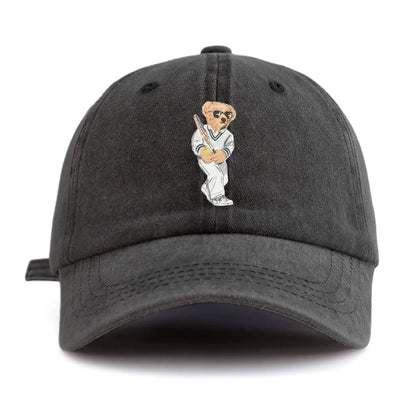 Minimalist Bear Print Retro Baseball Cap