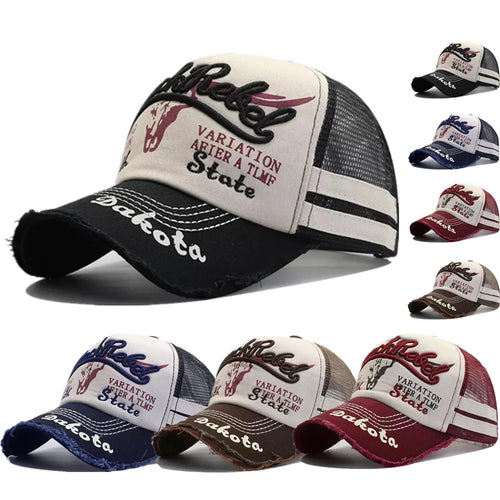 Unisex Vintage Cow Head Embroidered Baseball Cap