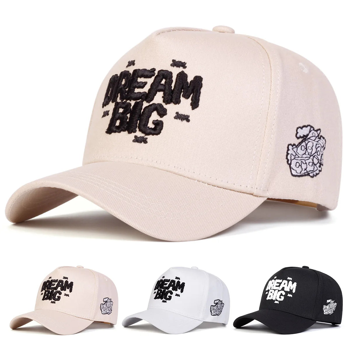 Unisex DREAM BIG Letter Embroidery Baseball Caps