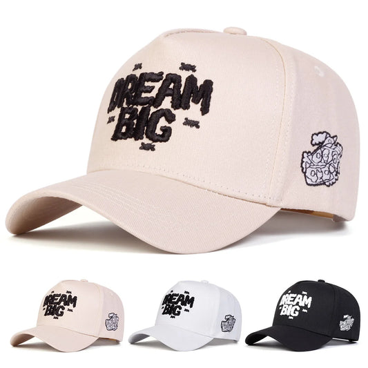 Unisex DREAM BIG Letter Embroidery Baseball Caps