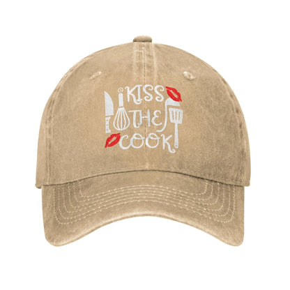 Kiss The Cook Funny Quote Cotton Baseball Cap
