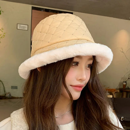 Korean Imitation Mink Thickened Winter Bucket Hat