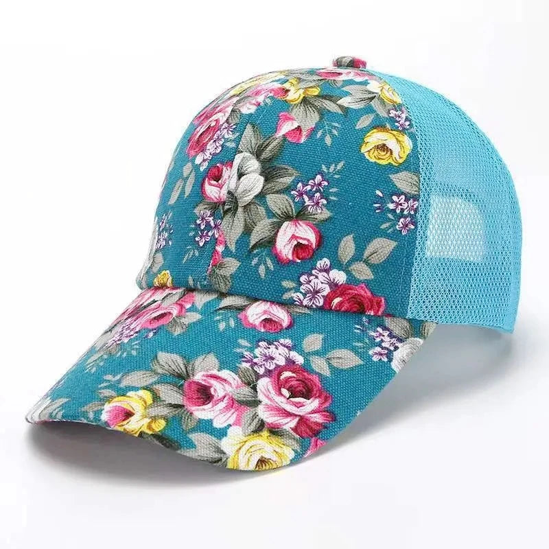 Women’s Floral Print Trucker Baseball Cap