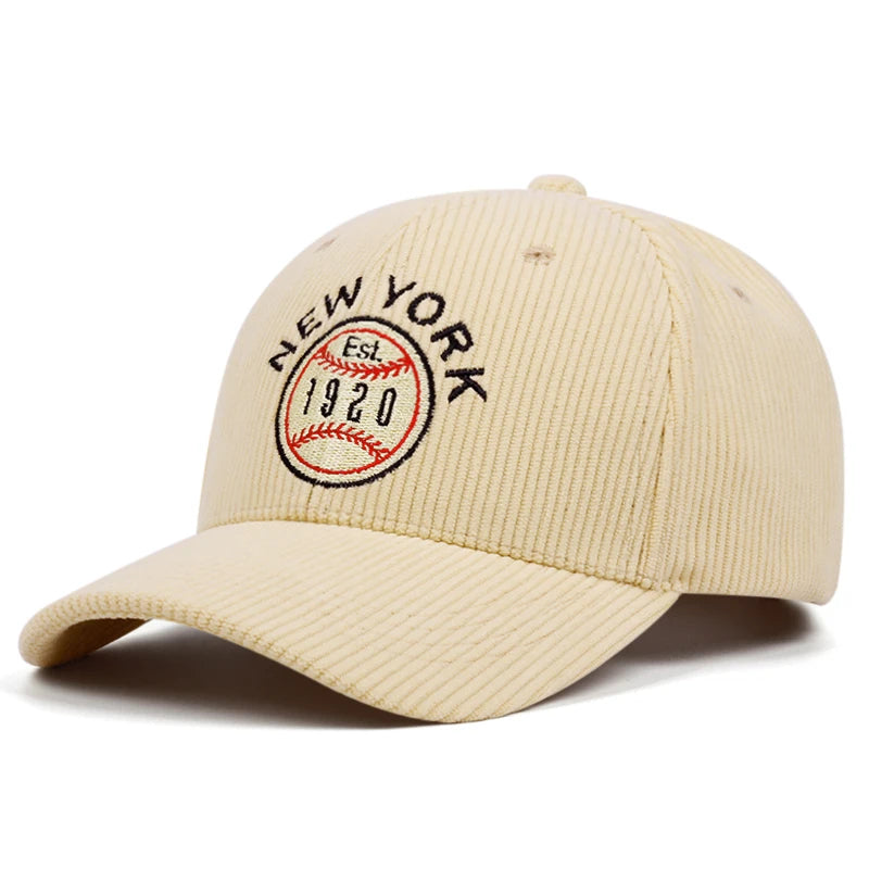 New York Corduroy Embroidered Baseball Cap