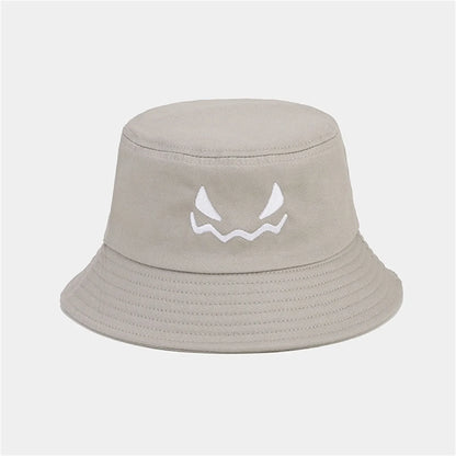 Halloween Pumpkin Embroidery Bucket Hat Double Sides