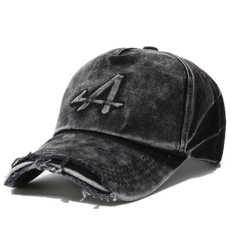 Letter-A Embroidered Washed Cotton Baseball Cap