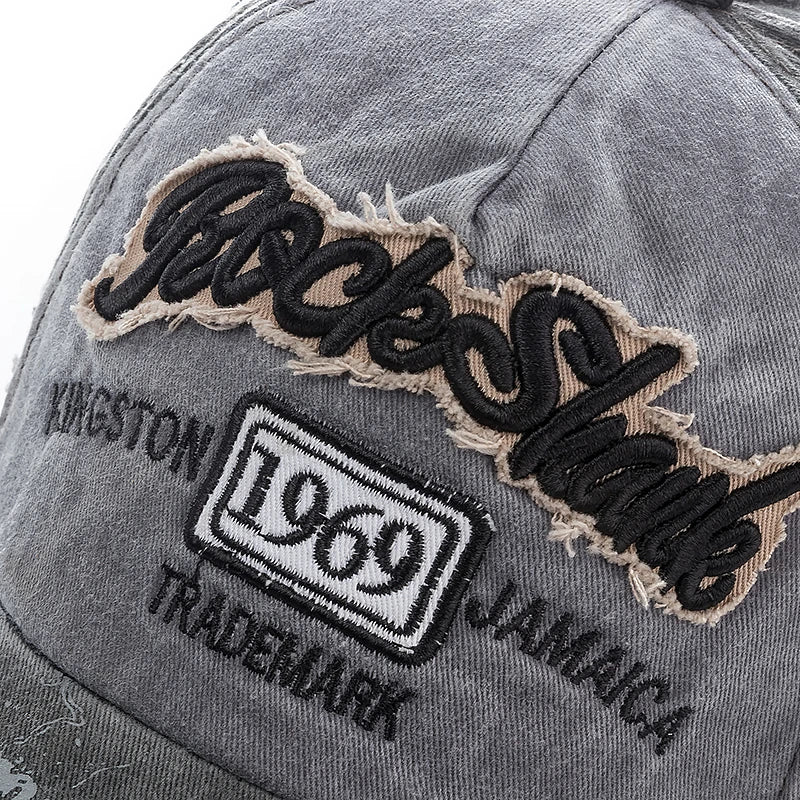 Washed Cowboy Letter Cotton Baseball Cap
