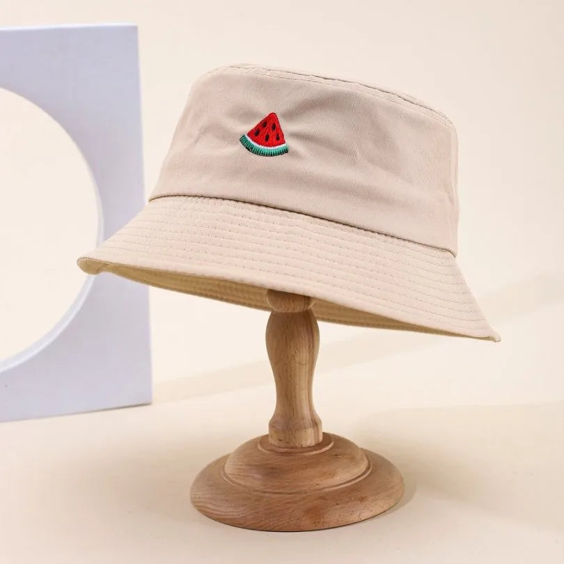 Embroidered Watermelon Pattern Foldable Bucket Hat