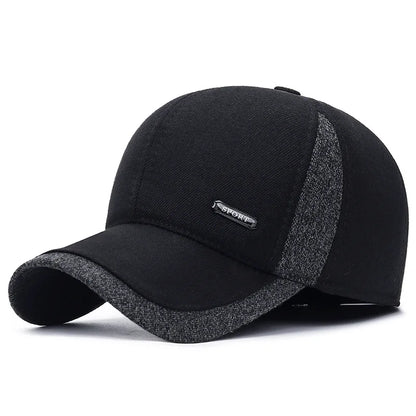 Waterproof Sports Baseball Cap Adjustable Lined Earflap Winter