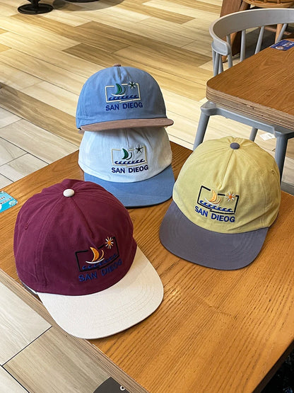 Color Block Embroidery Baseball Cap