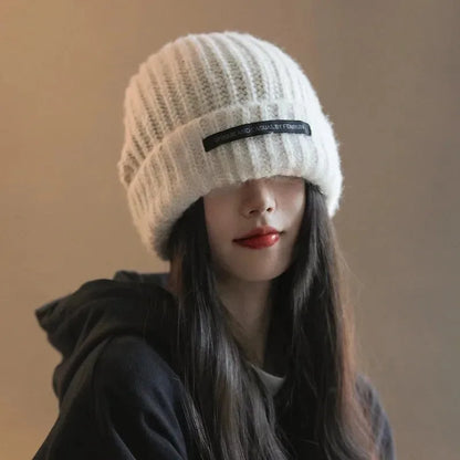 Solid Color Cute Knit Winter Bucket Hat