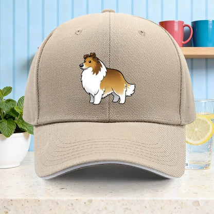 Cartoon Rough Collie Printed Adjustable Baseball Cap