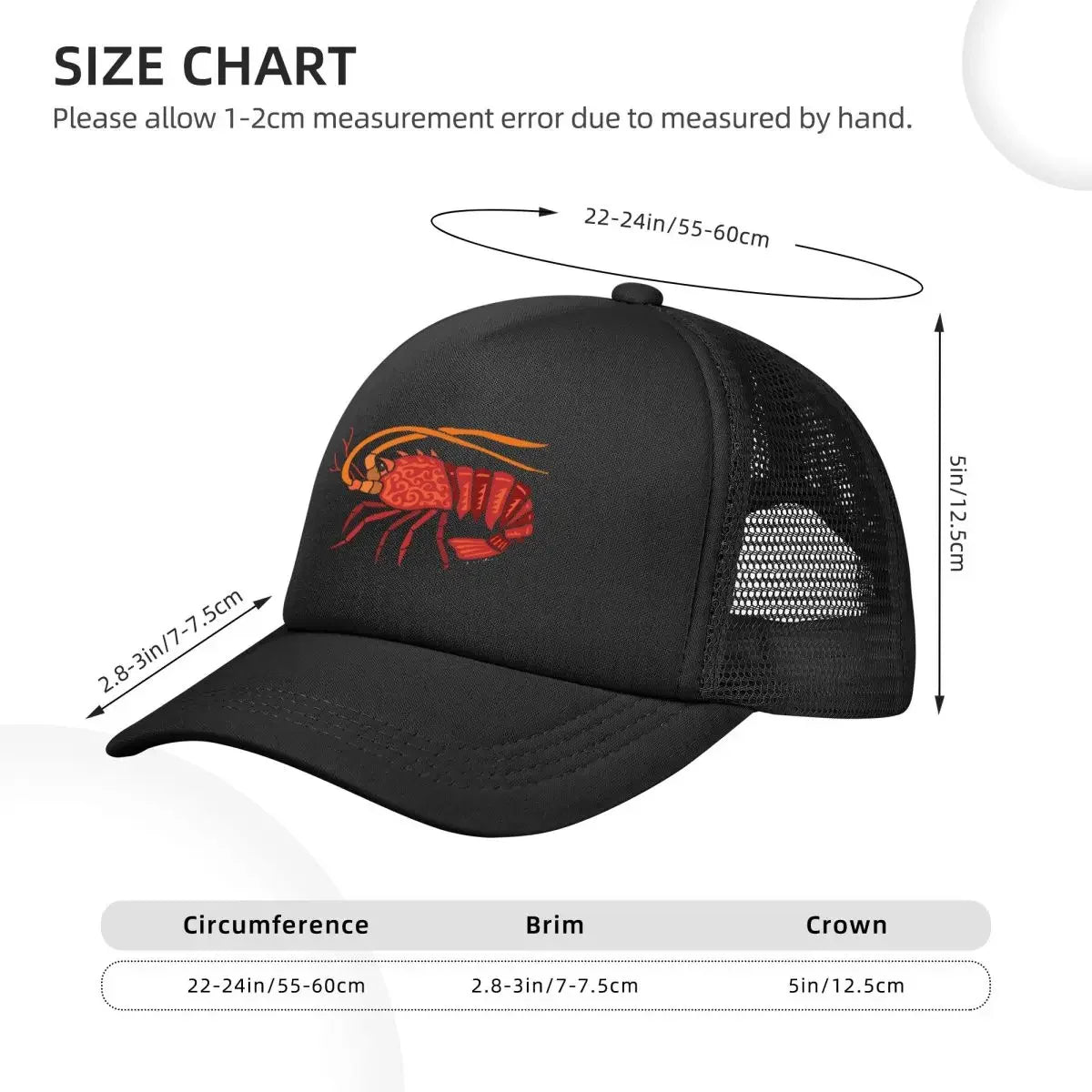 California Spiny Lobster Mesh Snapback Unisex Baseball Cap
