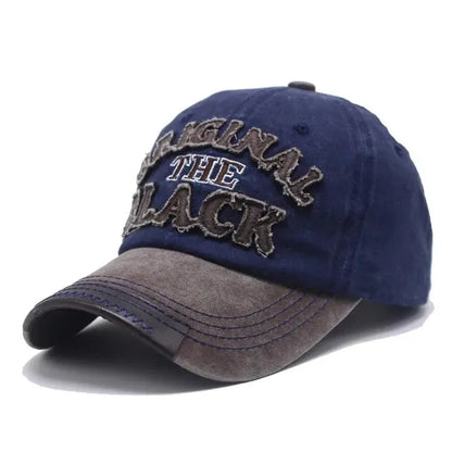 Unisex Vintage Washed Cotton Letter Embroidered Baseball Cap